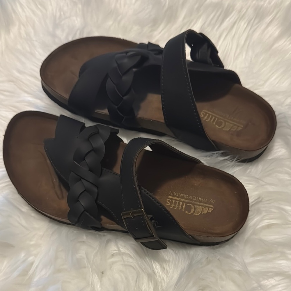 Women's Dark Brown Braided Sandals - Picture 2 of 10